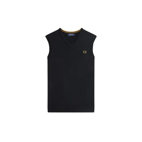 Fred Perry , Sleeveless Sweater ,Black male, Sizes: