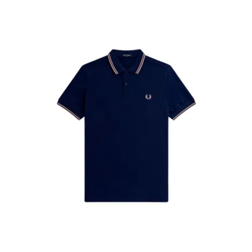 Fred Perry , Slim Fit Twin Tipped Polo in Blue Pink ,Blue male, Sizes: