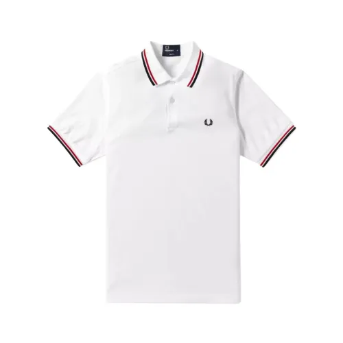 Fred Perry , Slim Fit Twin Tipped Polo in White, Red, Navy ,White male, Sizes: