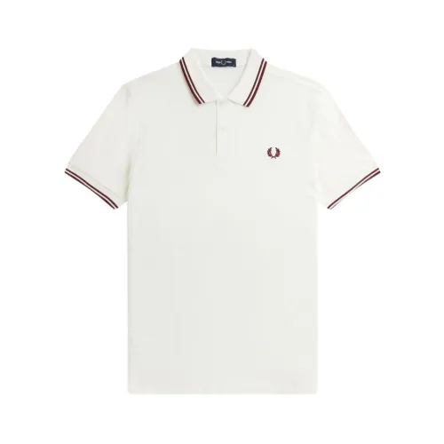 Fred Perry , Slim Fit Twin Tipped Polo ,White male, Sizes: