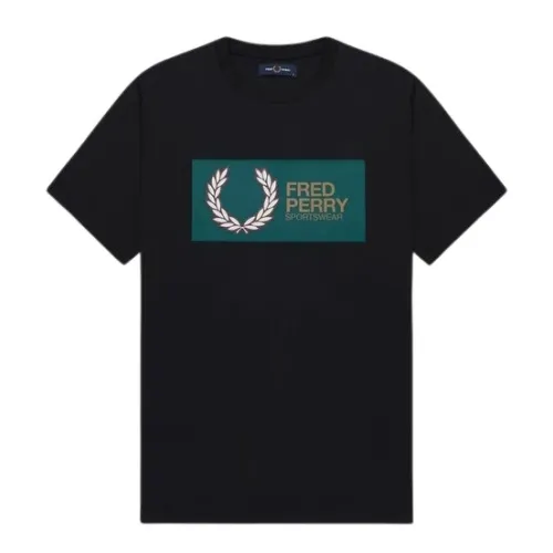 Fred Perry , Sportswear Logo T-Shirt ,Black male, Sizes: