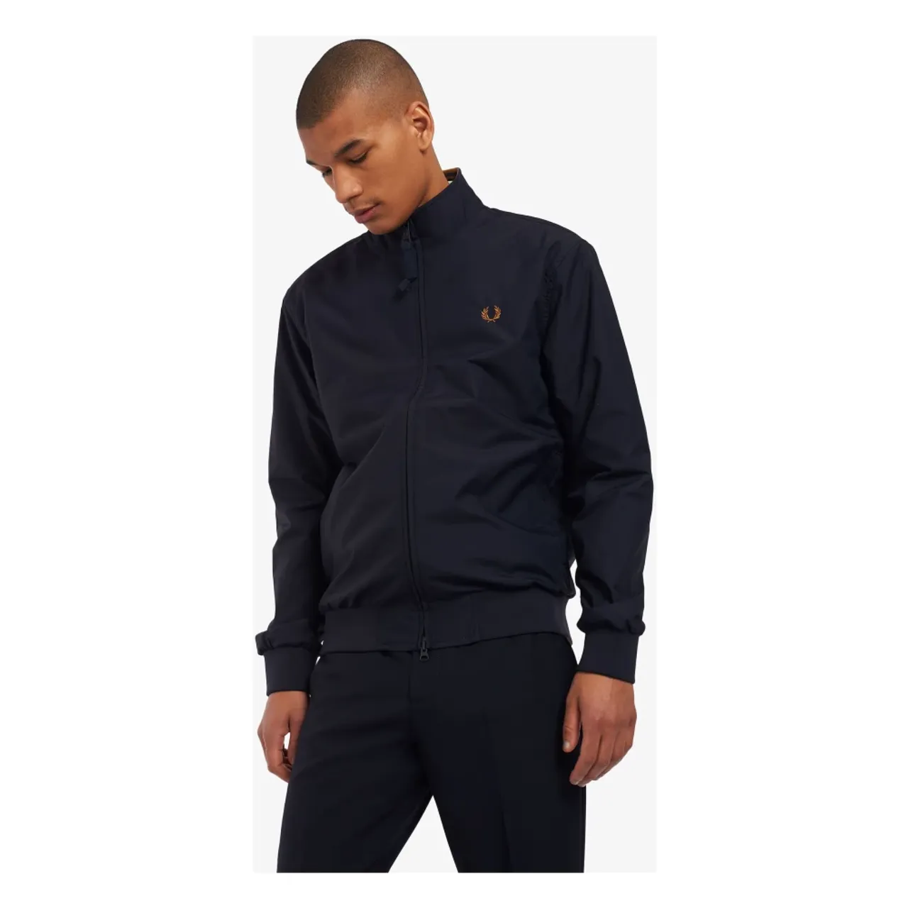 Fred Perry , Sporty Nylon Jacket with Signature Trim ,Blue male, Sizes:
