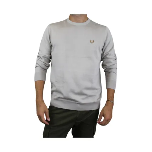Fred Perry , Stone Knit Jersey ,Gray male, Sizes: