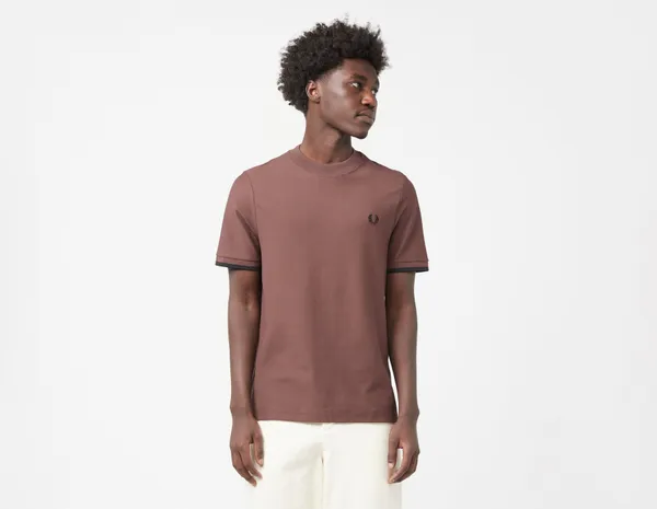 Fred Perry Striped Cuff T-Shirt, Brown