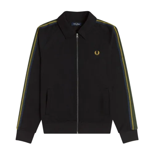 Fred Perry , Striped Tricot Sweatshirt ,Black male, Sizes: