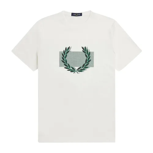 Fred Perry , Stylish Men`s Short-Sleeved T-Shirt ,White male, Sizes: