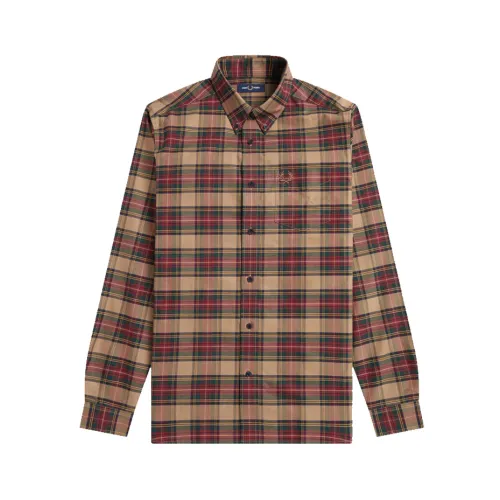 Fred Perry , Tartan Shirt in Shaded Stone ,Multicolor male, Sizes: