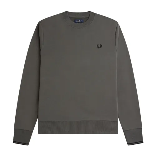 Fred Perry , Timeless Crewneck Sweaters ,Green male, Sizes:
