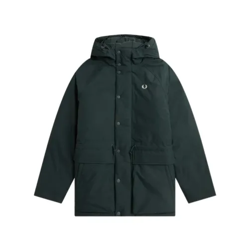 Fred Perry , Twill Fullzip Jacket with Hood ,Green male, Sizes: