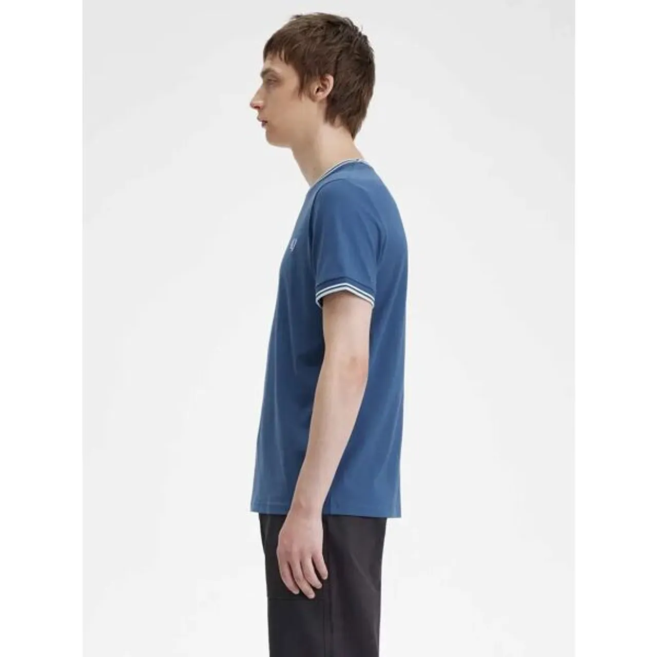 Fred Perry Twin Tipped Crew Neck T-Shirt - Blue - Male