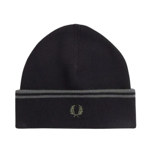 Fred Perry , Wool Black Green Hat ,Black male, Sizes: ONE