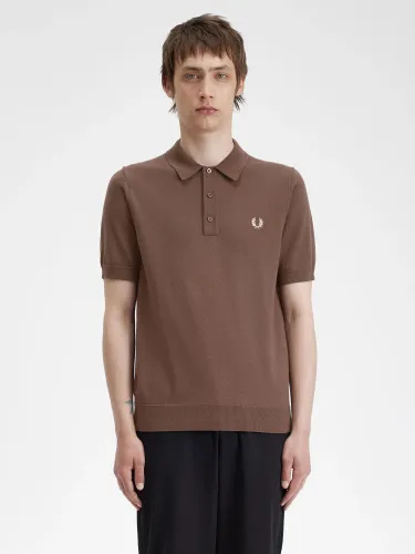 Fred Perry Wool Blend Classic Knitted Polo Shirt - Carrington Brick - Male
