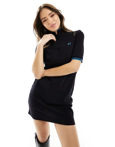 Fred Perry X Amy Winehouse tipped polo dress in black