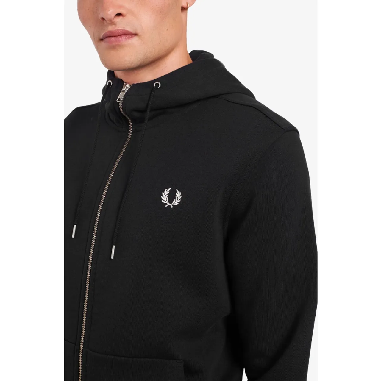 Fred Perry , Zip-Up Sweatshirt ,Black male, Sizes: