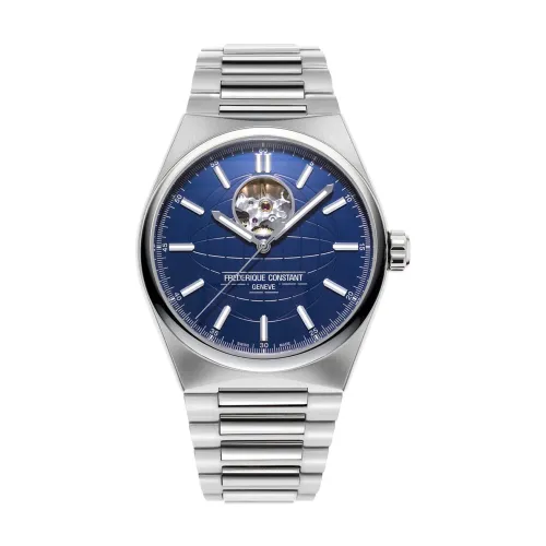 Frederique Constant , Uomo - Fc-310N4Nh6B - Highlife Automatic Skeleton; Stainless Steel Bracelet and Blue Rubber Strap; LTD 888 ,Gray male, Sizes: ON...