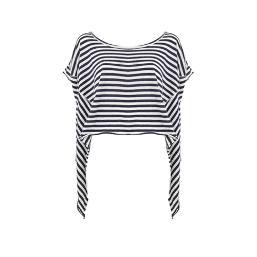 Free People Striped Angel T-Shirt - Navy Combo