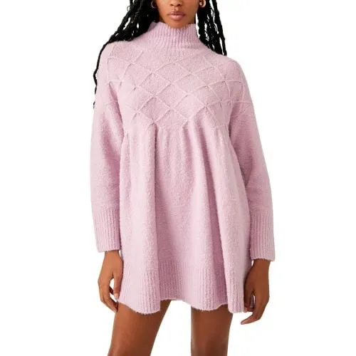 Free People Womens Lavender Jaci Sweater Dress
