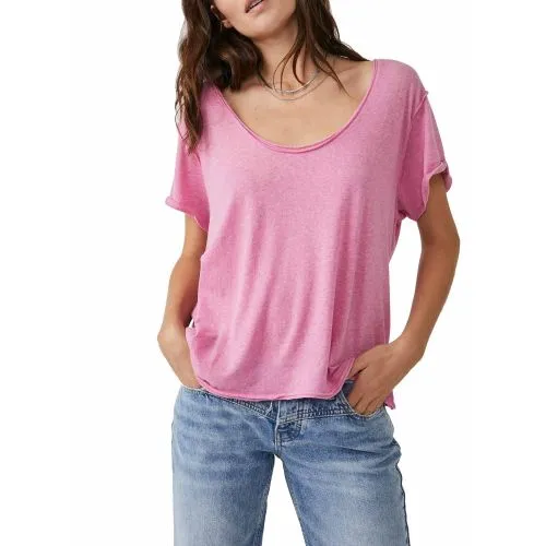 Free People Womens Pink Dylan T-Shirt