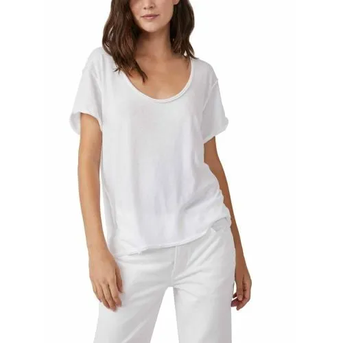 Free People Womens White Dylan T-Shirt