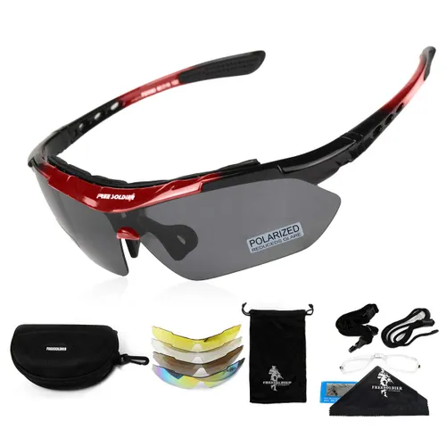 FREE SOLDIER Sports Sunglasses 5 in 1 Polarized Cycling