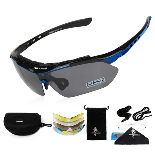 FREE SOLDIER Sports Sunglasses 5 in 1 Polarized Cycling