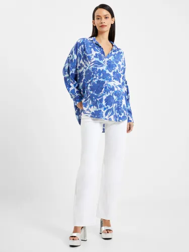 French Connection Bailee Delphine Popover Shirt, Blue Depths - Blue Depths - Female