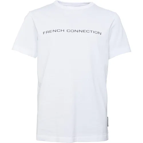 French Connection Boys Logo T-Shirt White/Marine