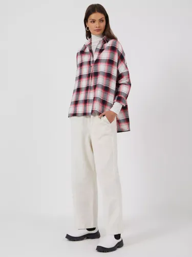 French Connection Check Shirt Side Split - Pink - Female