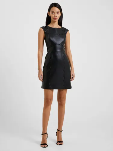 French Connection Crolenda Synthetic Leather Dress, Blackout - Blackout - Female