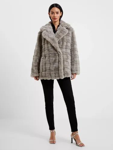 French Connection Daryn Faux Fur Coat, Grey - Grey - Female