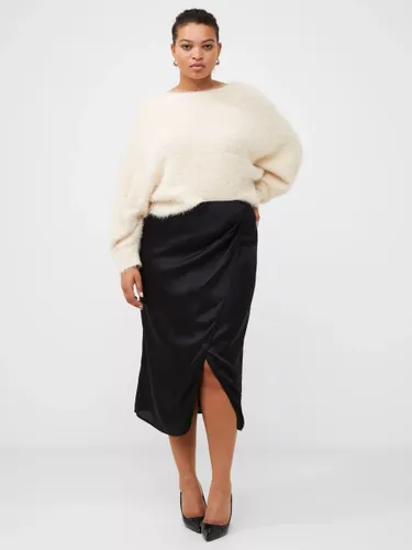 French Connection Inu Satin Midi Skirt - Blackout - Female