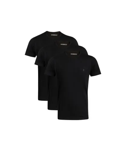French Connection Mens 3 Pack Cotton Blend T-Shirts - Black