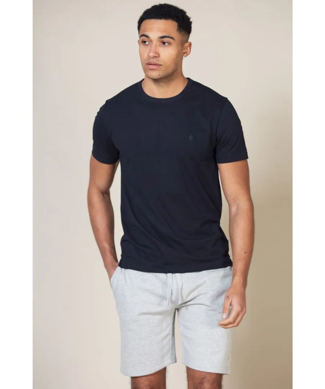 French Connection Mens Black 5 Pack Cotton Blend T-Shirts