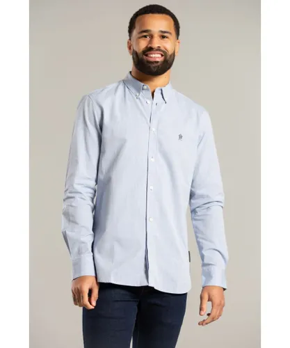 French Connection Mens Blue Cotton Long Sleeve Oxford Shirt