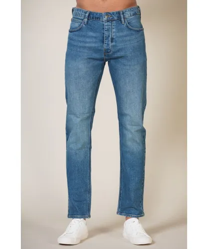 French Connection Mens Blue Cotton Slim Fit Stretch Jeans Denim