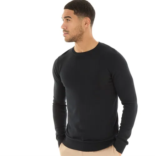 French Connection Mens Cotton Crew Neck Jumper Marine