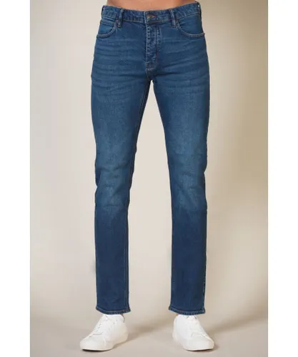 French Connection Mens Dark Blue Cotton Slim Fit Stretch Jeans