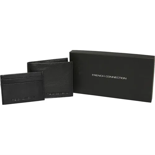 French Connection Mens FC Wallet And Cardholder Gift Set Black