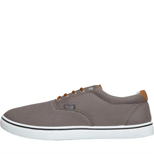 French Connection Mens FCUK Deck Canvas Pumps Grey