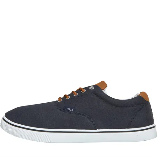 French Connection Mens FCUK Deck Canvas Pumps Navy