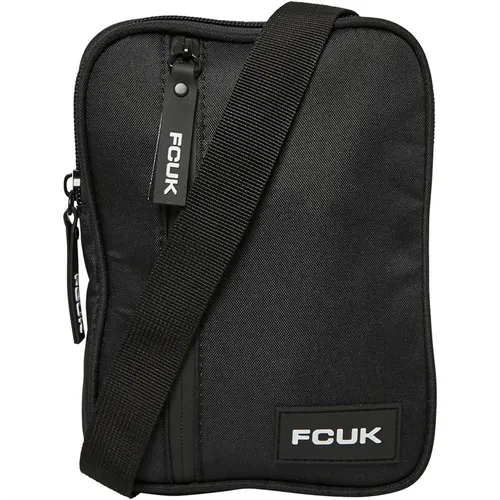 French Connection Mens FCUK Flight Bag Black/White