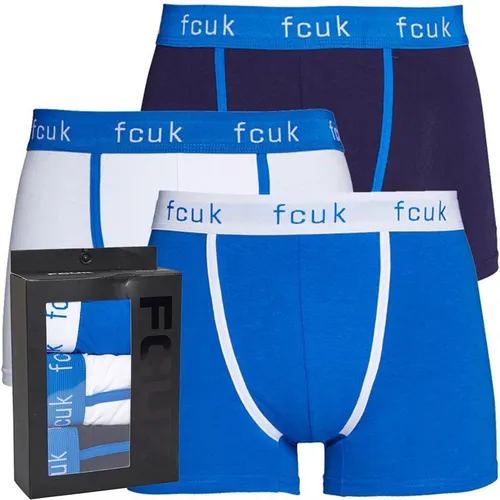 French Connection Mens FCUK Three Pack Boxers FCUK 7 Marine/White/Prince