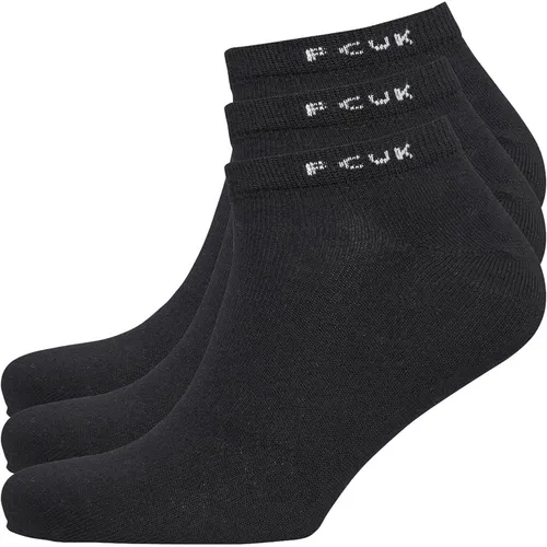 French Connection Mens FCUK Three Pack Trainers Socks Black