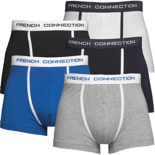 French Connection Mens Five Pack FC Boxers Black/Grey/White/Prince/Marine