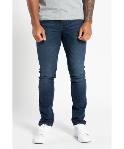 French Connection Mens Indigo Cotton Slim Fit Stretch Jeans - Indigo Blue