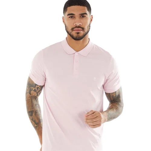 French Connection Mens Jersey Polo Pink/White