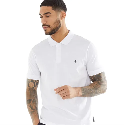 French Connection Mens Jersey Polo White/Marine