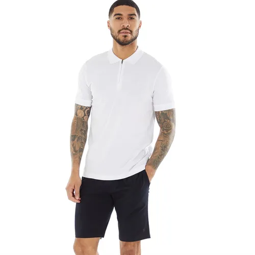 French Connection Mens Jersey Zip Polo Co-Ord White/Marine
