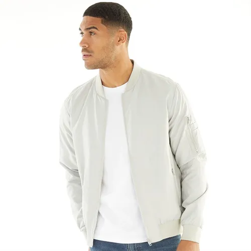 French Connection Mens MA1 Tech Bomber Jacket Stone