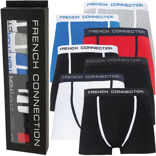 French Connection Mens Seven Pack FC Boxers Red/Black/White/Black/Prince/Grey/Bl